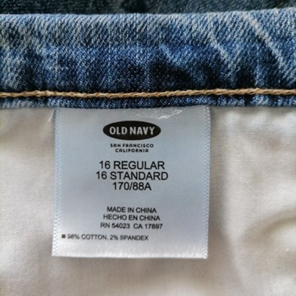 Old Navy Womens Blue High Rise Distressed The Sweetheart Straight Jeans Size 16 - Picture 6 of 8